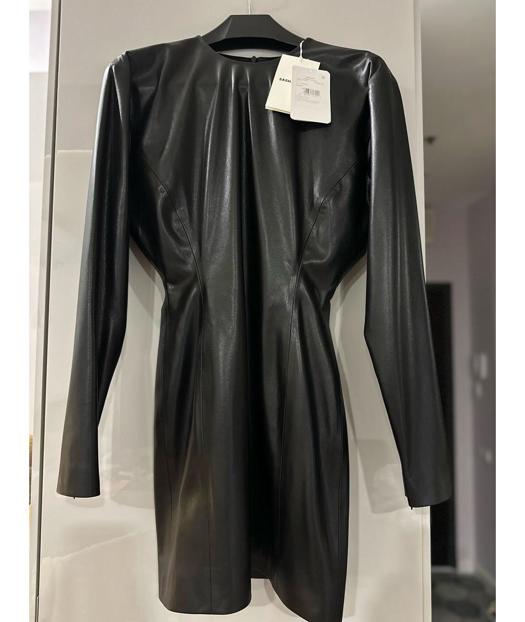 SASHAVERSE Черное кожаное коктейльное платье, фото 3