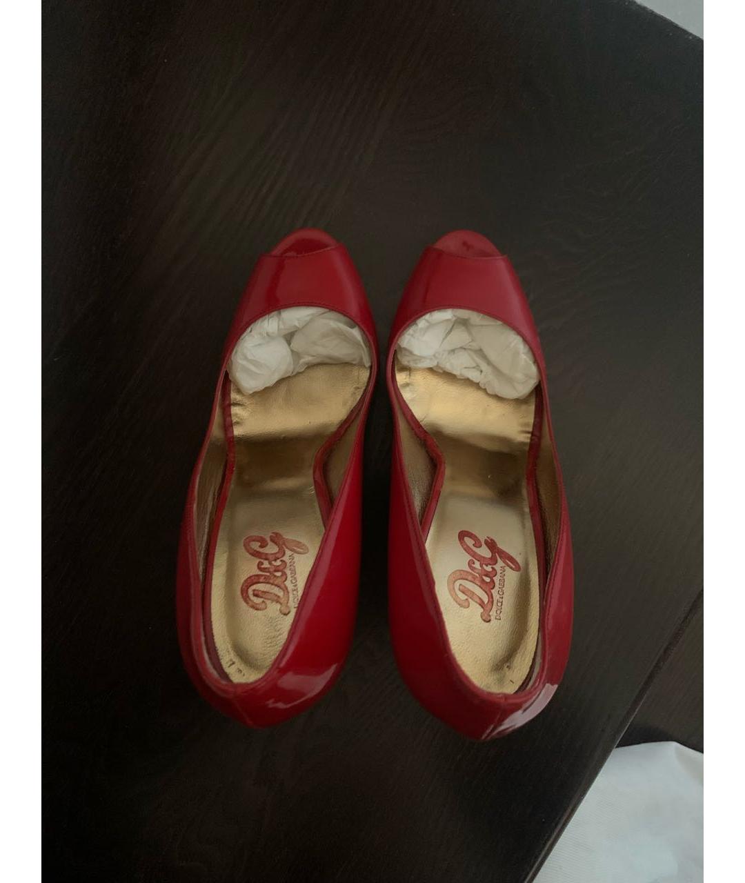 DOLCE&GABBANA Красные туфли из лакированной кожи, фото 2