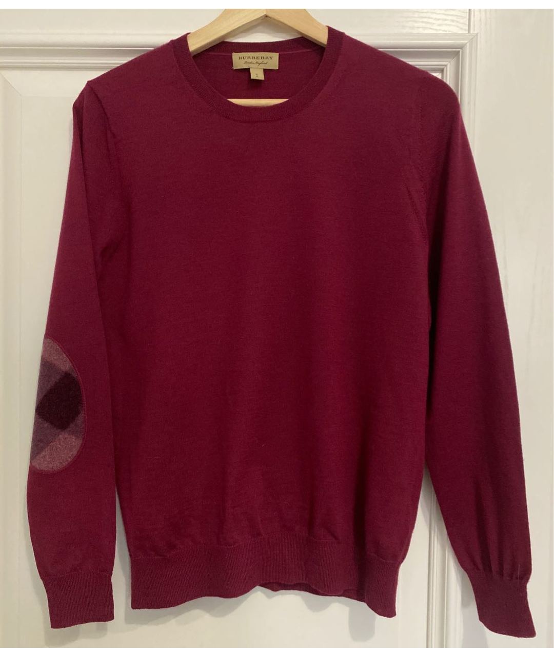 BURBERRY Бордовый шерстяной джемпер / свитер, фото 3