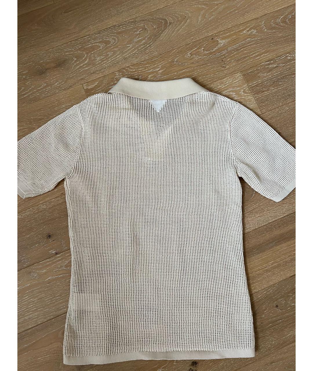BOTTEGA VENETA Бежевая полиамидовая футболка, фото 4