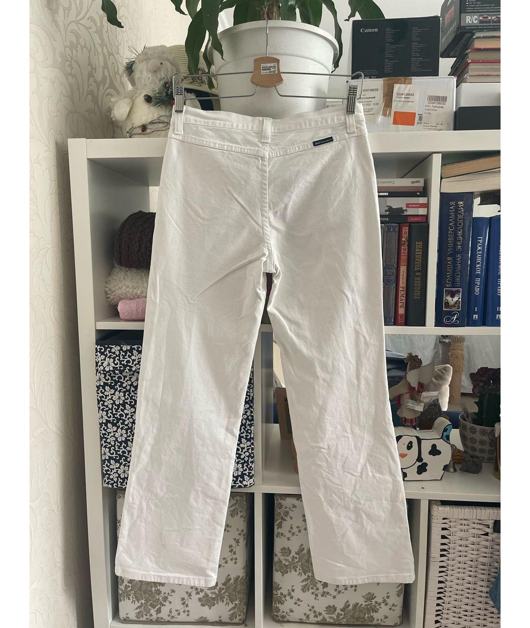 DOLCE & GABBANA VINTAGE Белые хлопковые прямые джинсы, фото 4