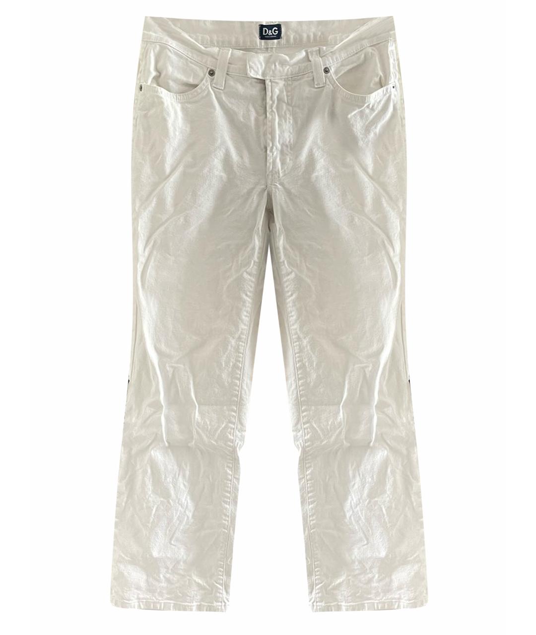 DOLCE & GABBANA VINTAGE Белые хлопковые прямые джинсы, фото 1