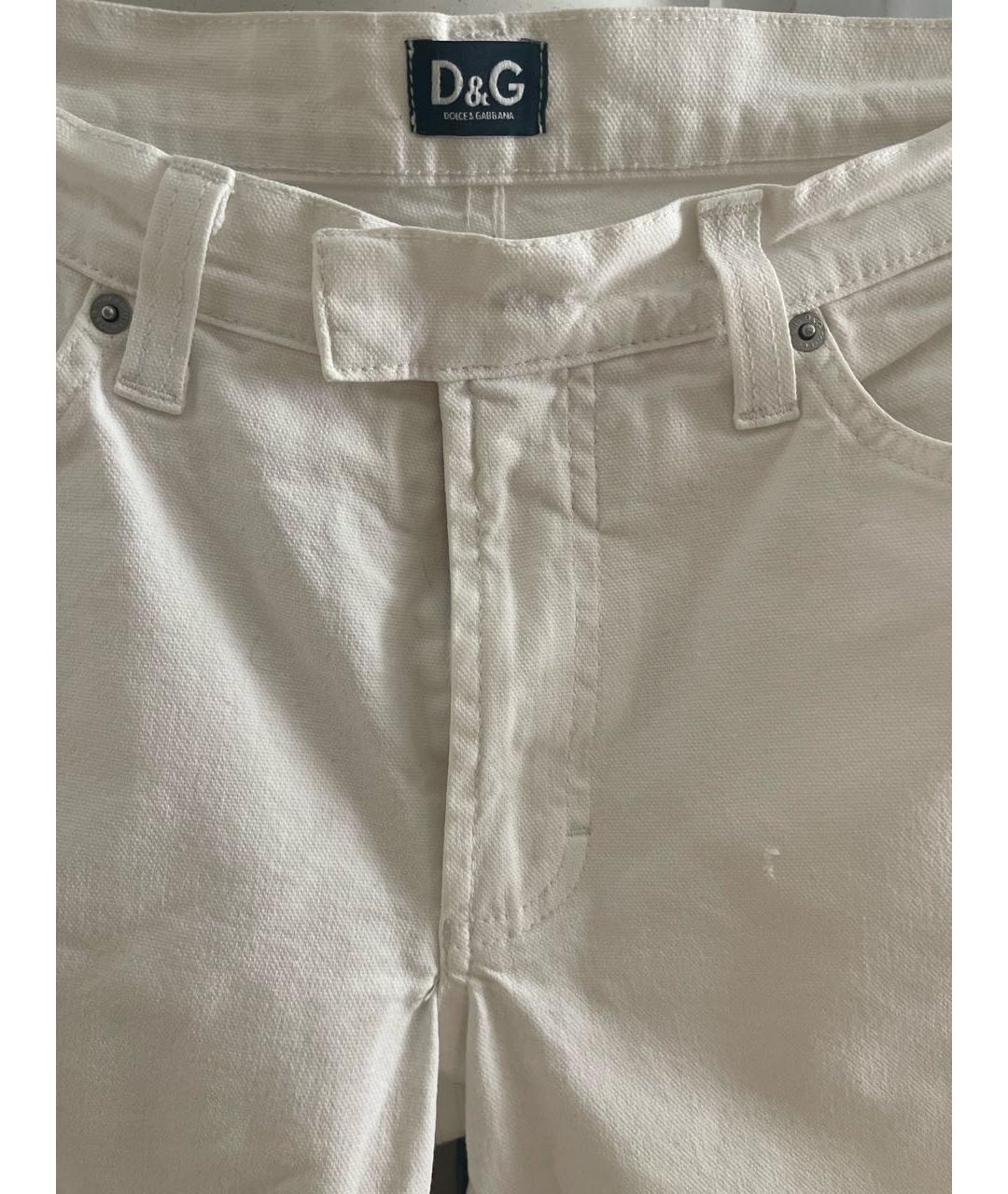 DOLCE & GABBANA VINTAGE Белые хлопковые прямые джинсы, фото 3