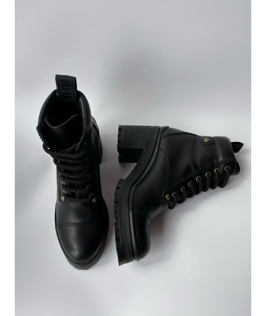 MIU MIU Черные кожаные ботинки, фото 3
