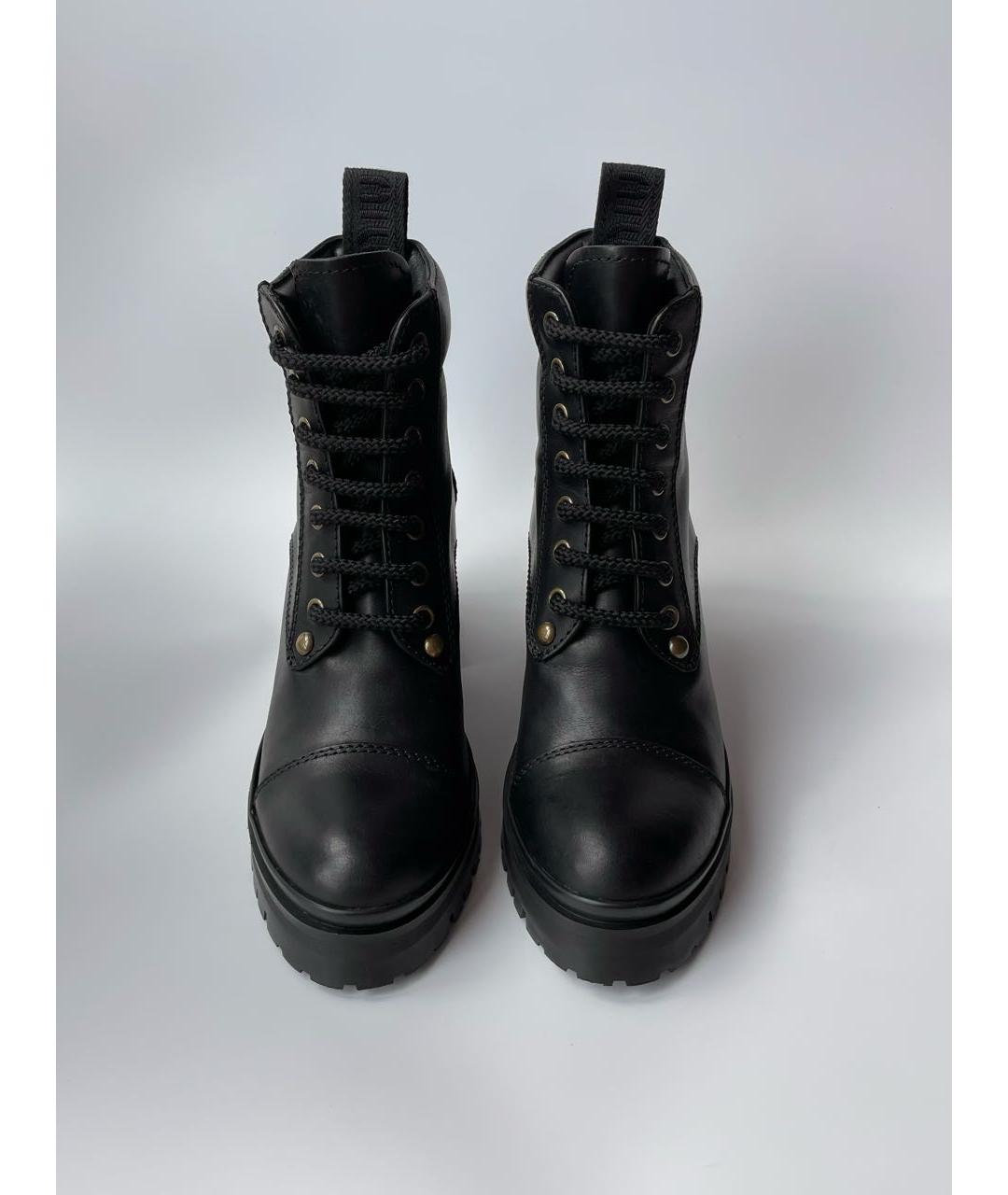 MIU MIU Черные кожаные ботинки, фото 2