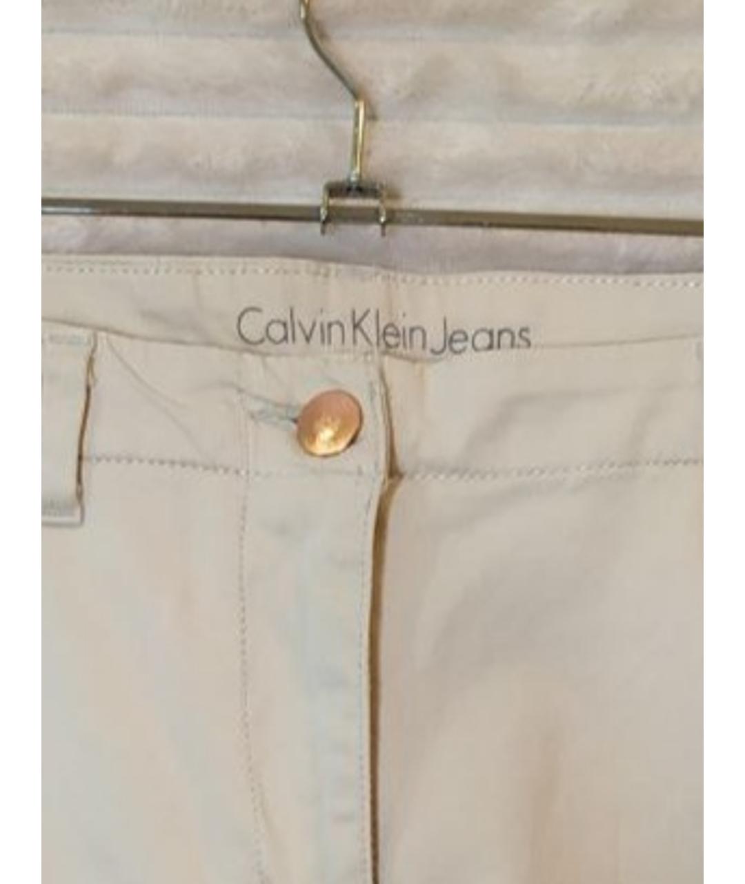 CALVIN KLEIN JEANS Бежевые хлопко-эластановые шорты, фото 2