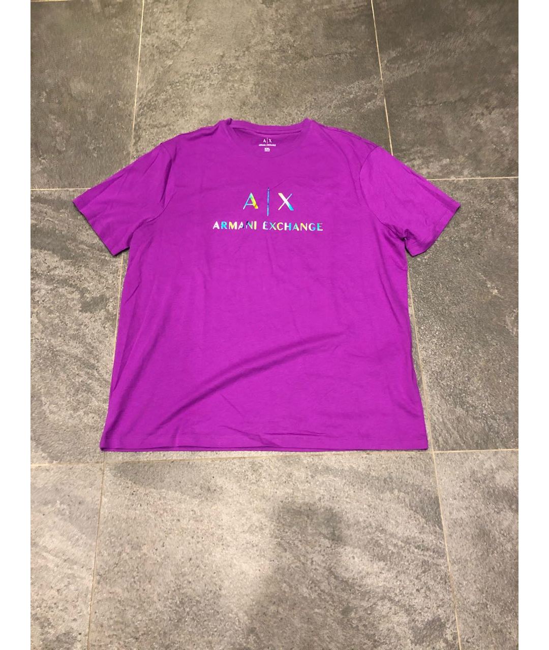 ARMANI EXCHANGE Фиолетовая хлопковая футболка, фото 5
