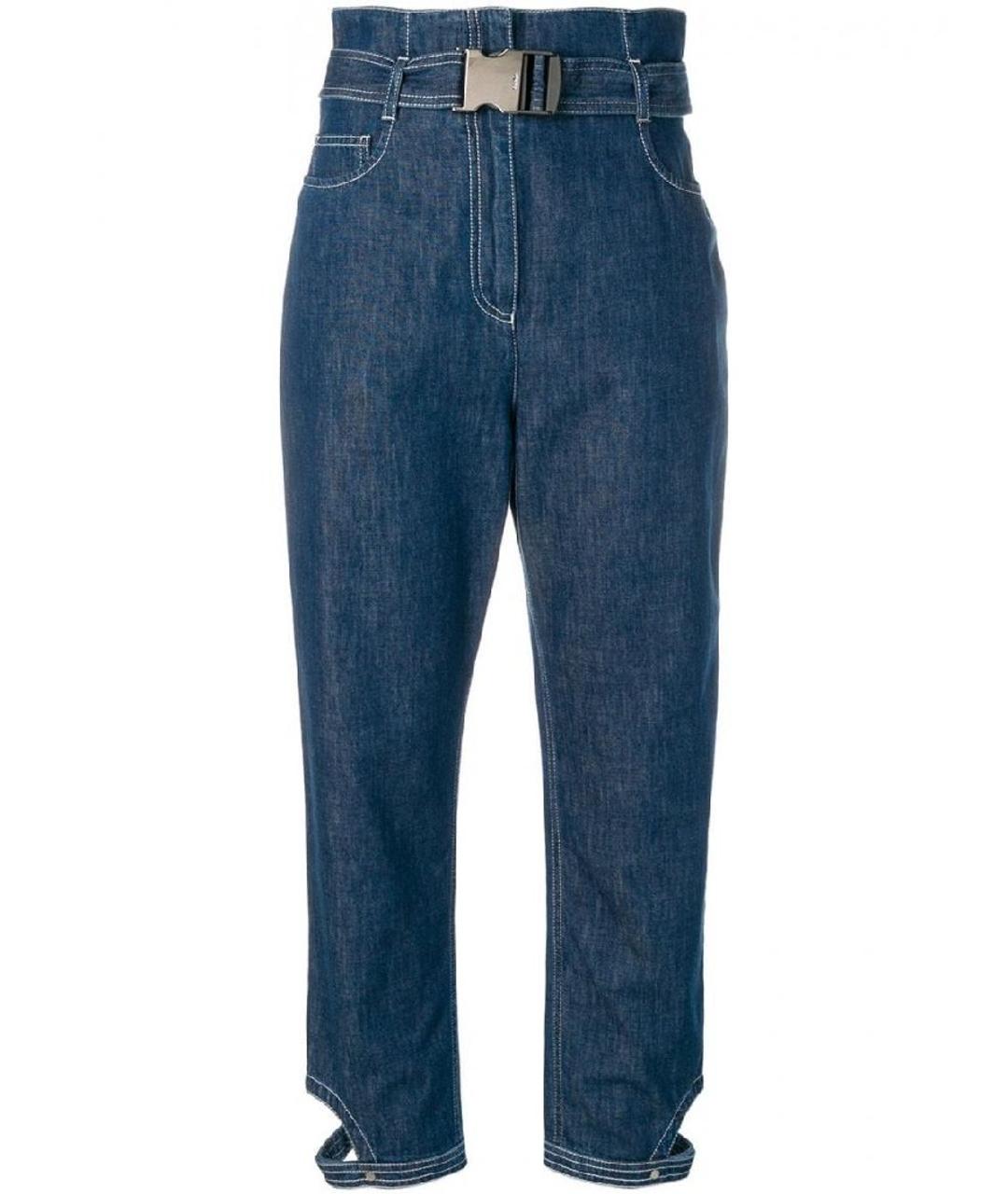 FENDI Синие хлопковые джинсы слим, фото 1