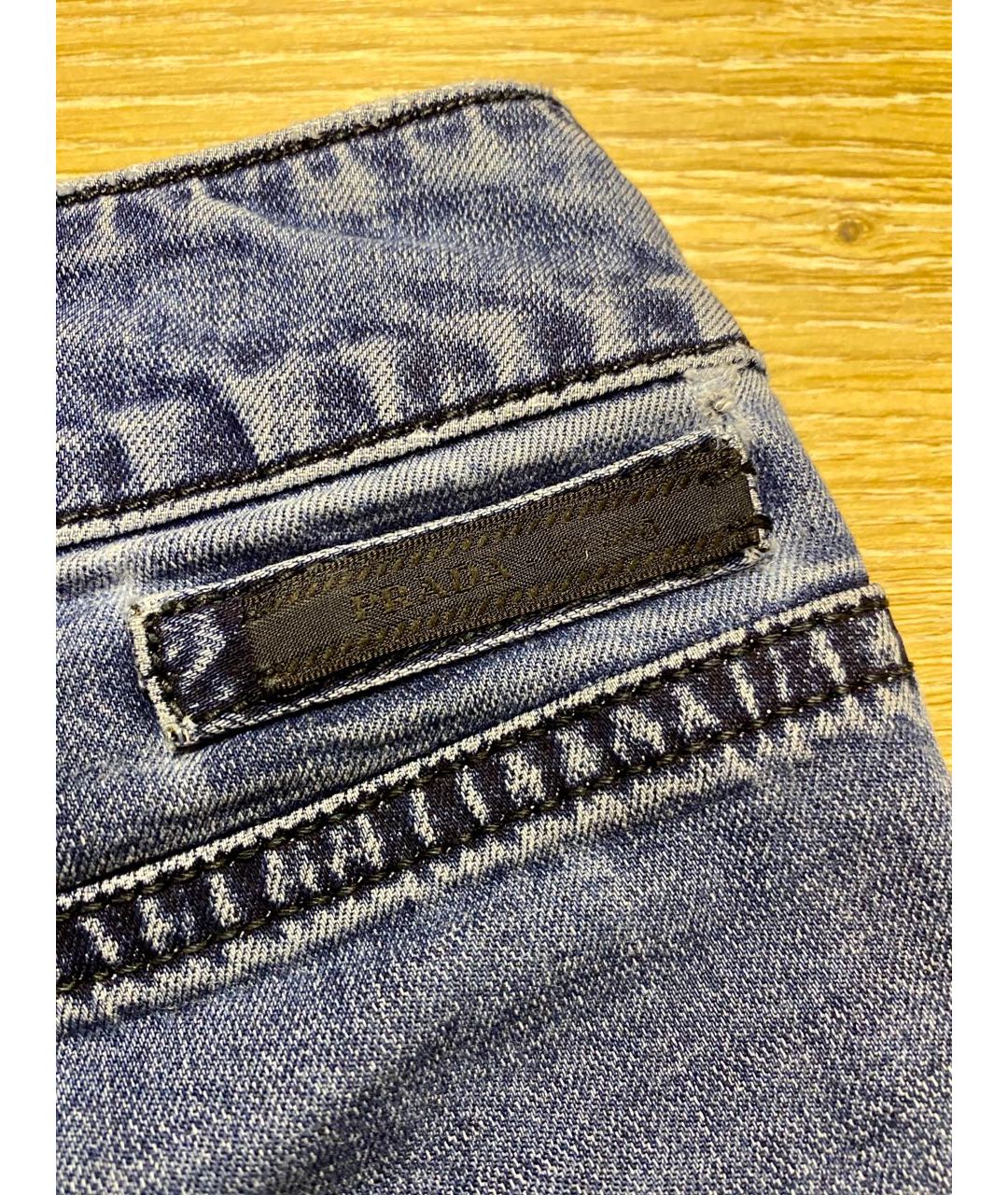 PRADA Синие хлопко-эластановые джинсы слим, фото 3
