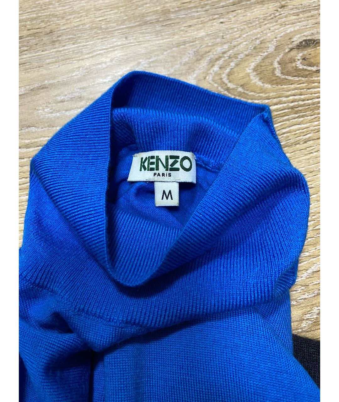 KENZO Голубой шерстяной джемпер / свитер, фото 2