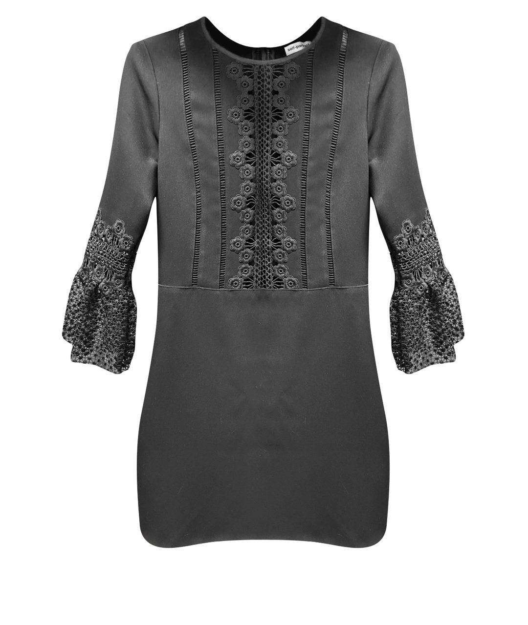 SELF-PORTRAIT Черное полиэстеровое повседневное платье, фото 1