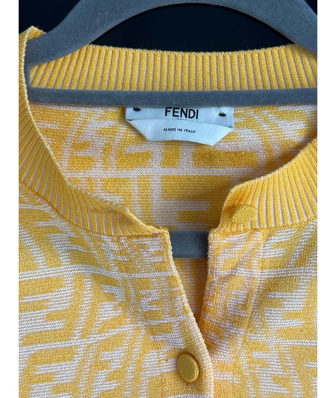 FENDI Желтый вискозный костюм с юбками, фото 5