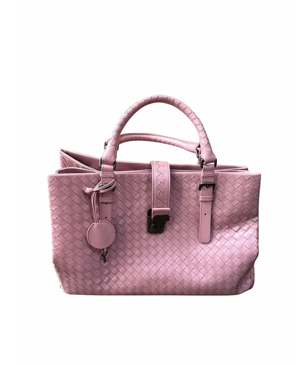 BOTTEGA VENETA Розовая кожаная сумка с короткими ручками, фото 1