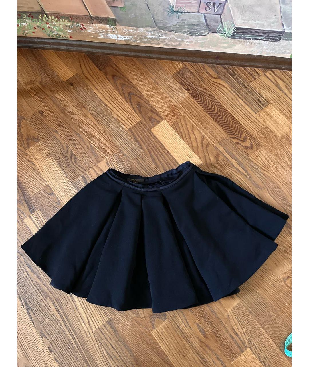 LOUIS VUITTON PRE-OWNED Черная шерстяная юбка мини, фото 5