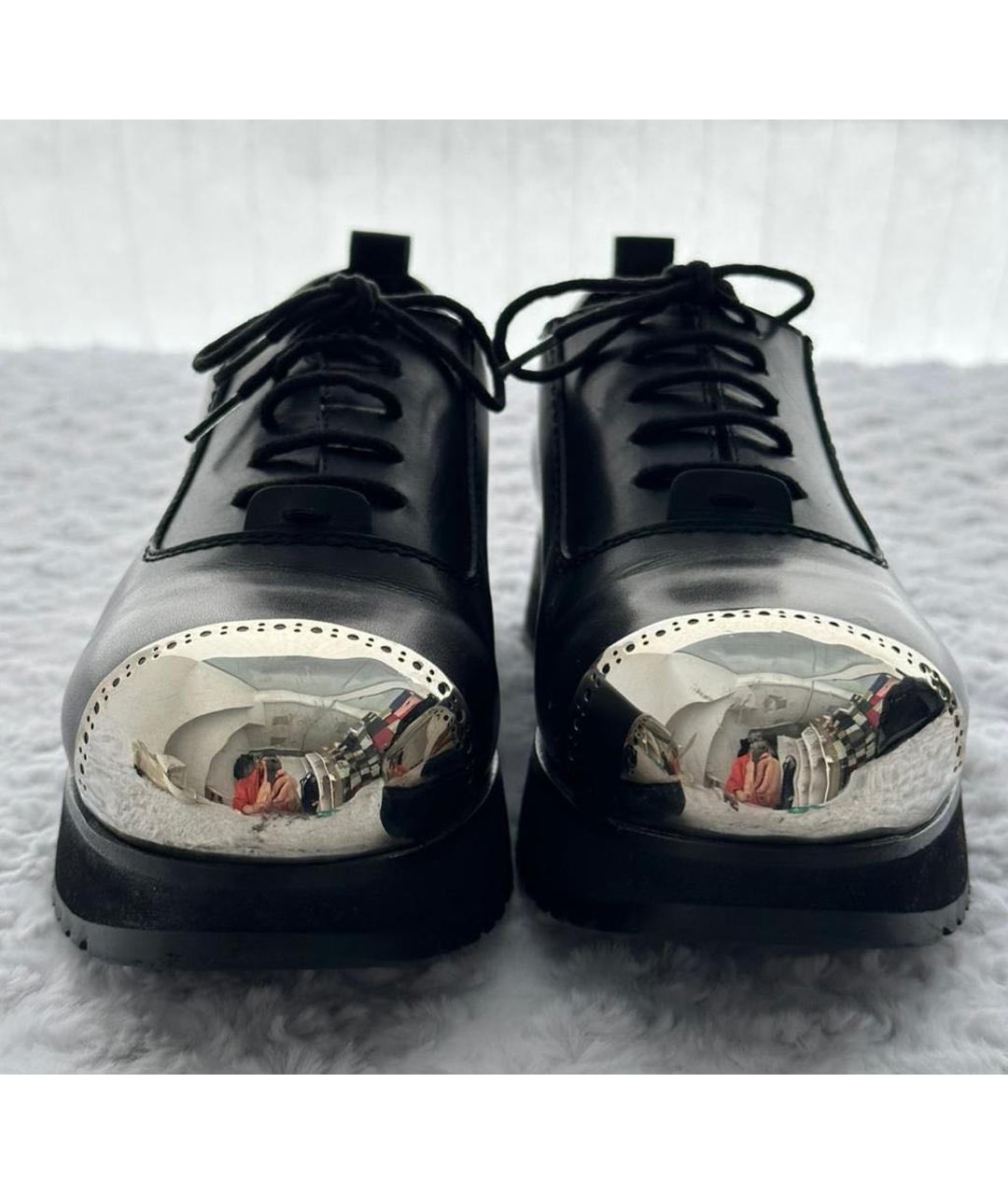 COSTUME NATIONAL Черные кожаные брогги и оксфорды, фото 4