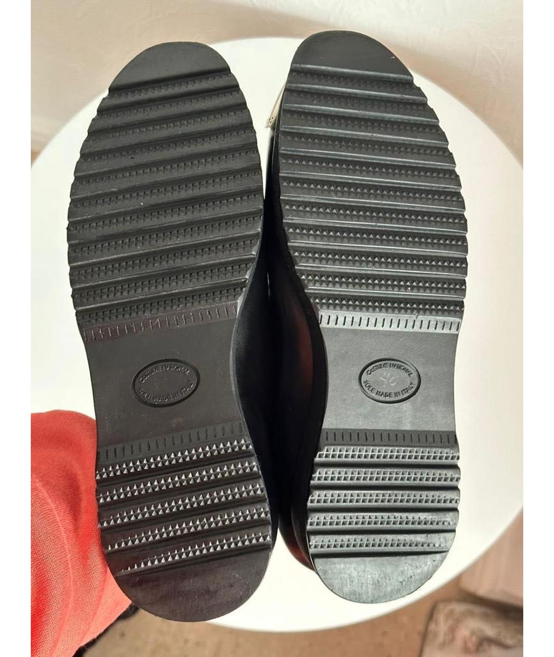 COSTUME NATIONAL Черные кожаные брогги и оксфорды, фото 7