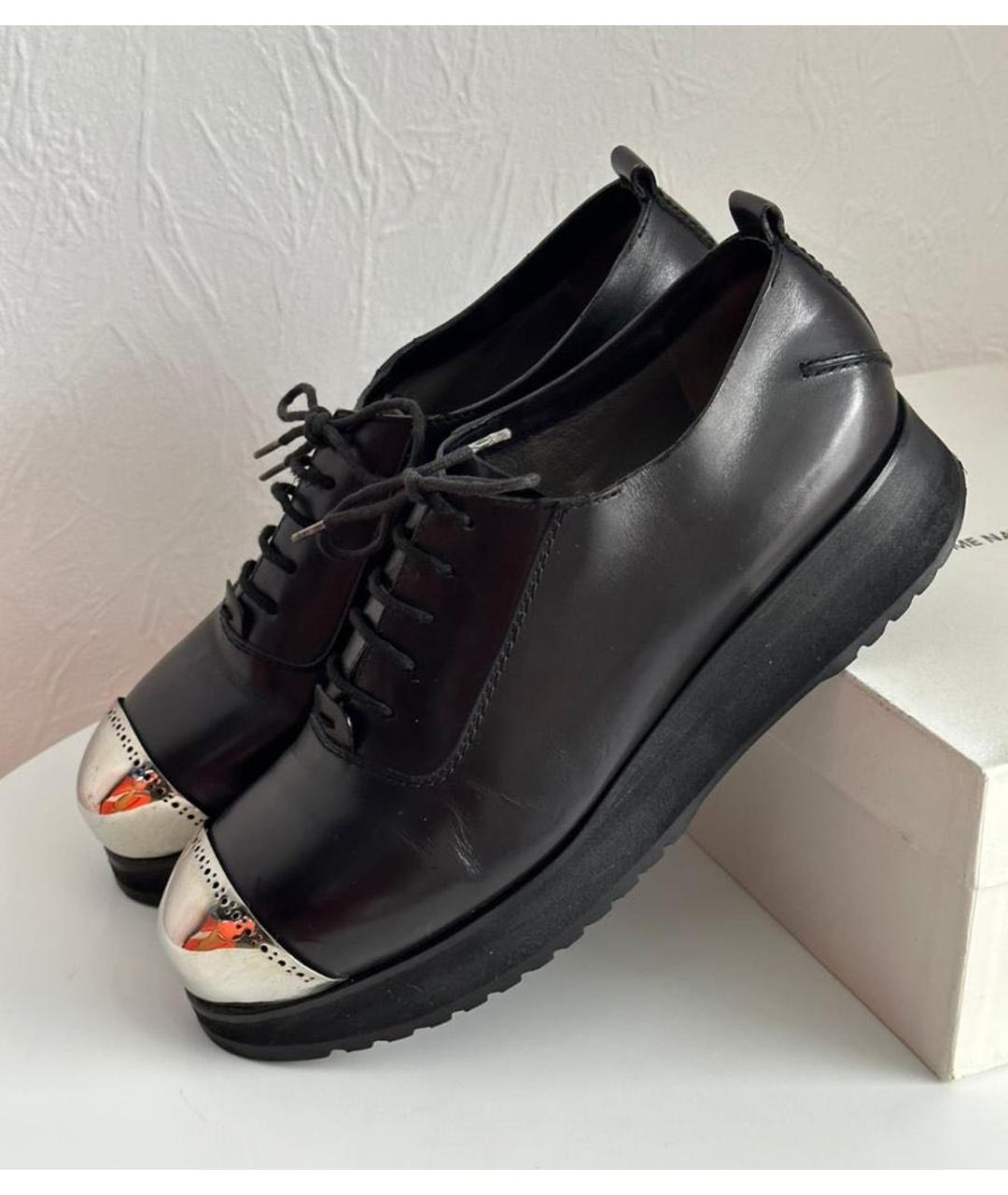 COSTUME NATIONAL Черные кожаные брогги и оксфорды, фото 3