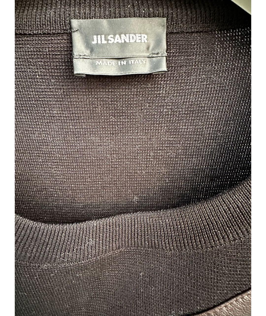 JIL SANDER Черный хлопковый джемпер / свитер, фото 6