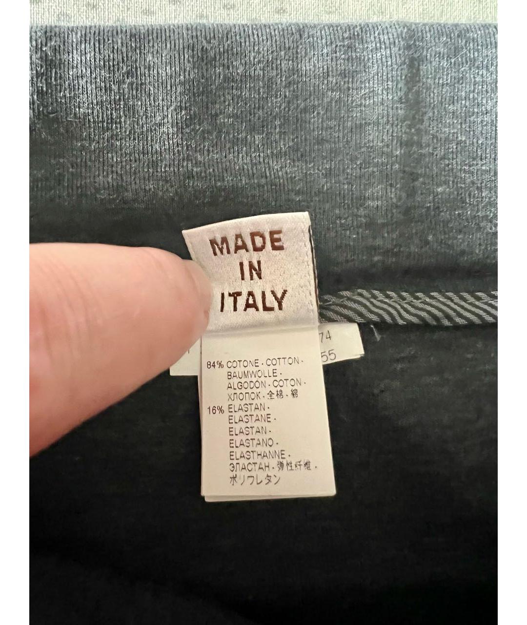 BRUNELLO CUCINELLI Серые хлопковые прямые брюки, фото 5