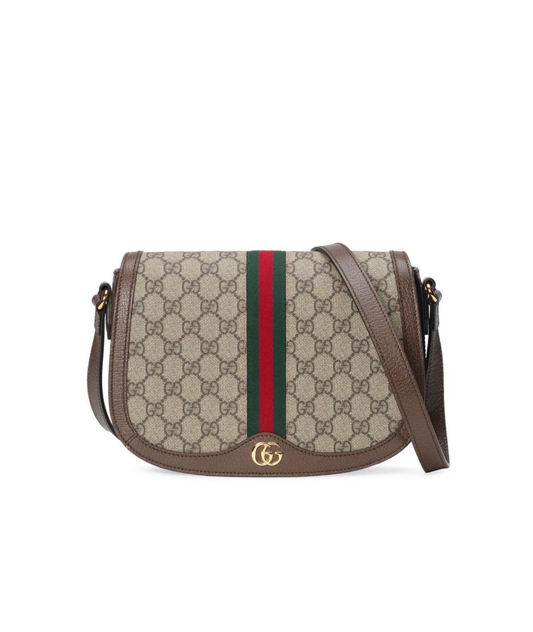 GUCCI Бежевая кожаная сумка через плечо, фото 1