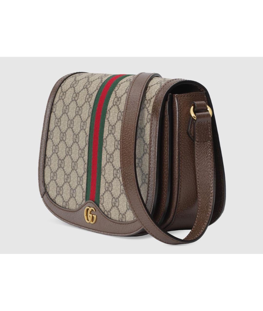 GUCCI Бежевая кожаная сумка через плечо, фото 2