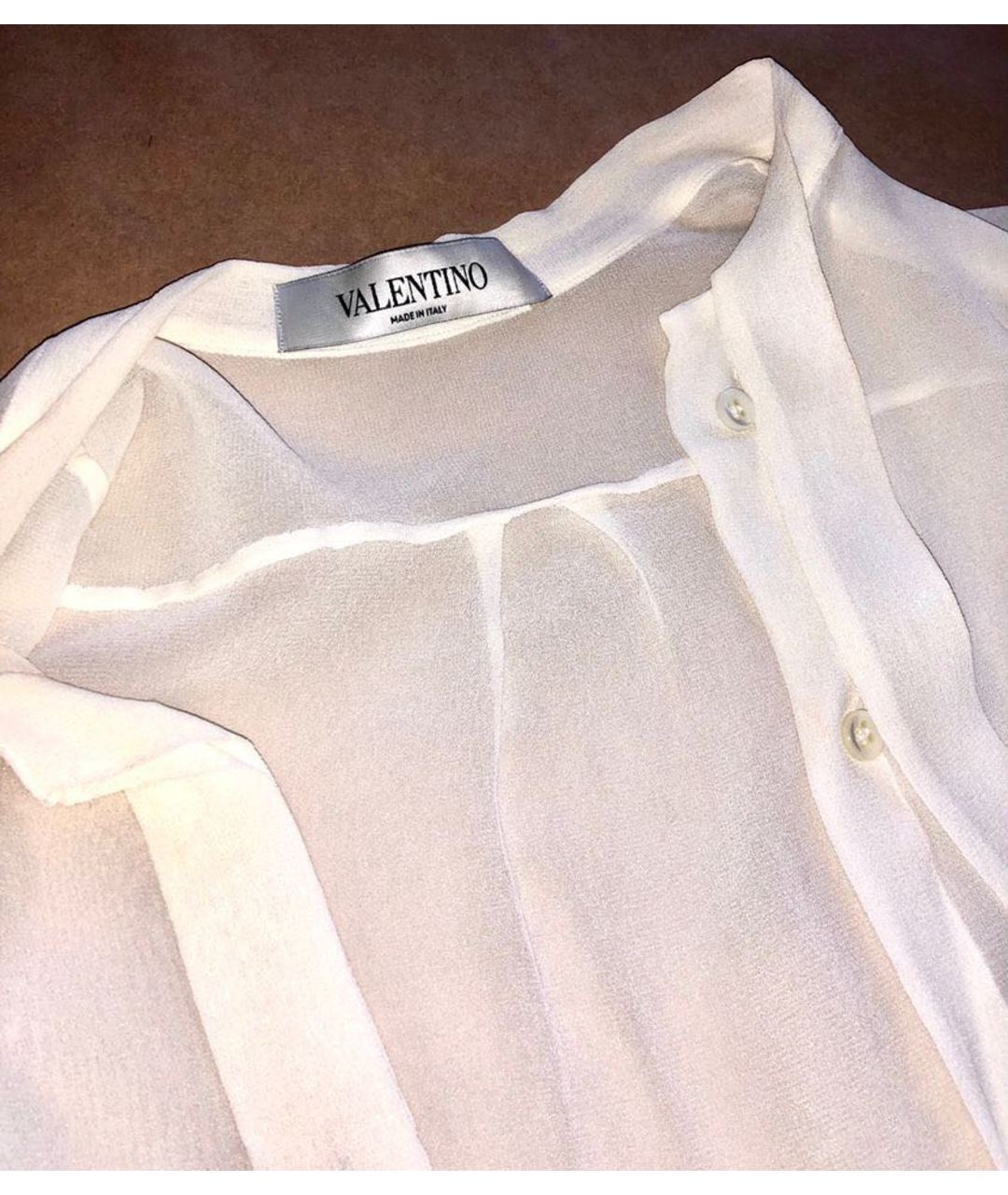 VALENTINO Белая шелковая рубашка, фото 4
