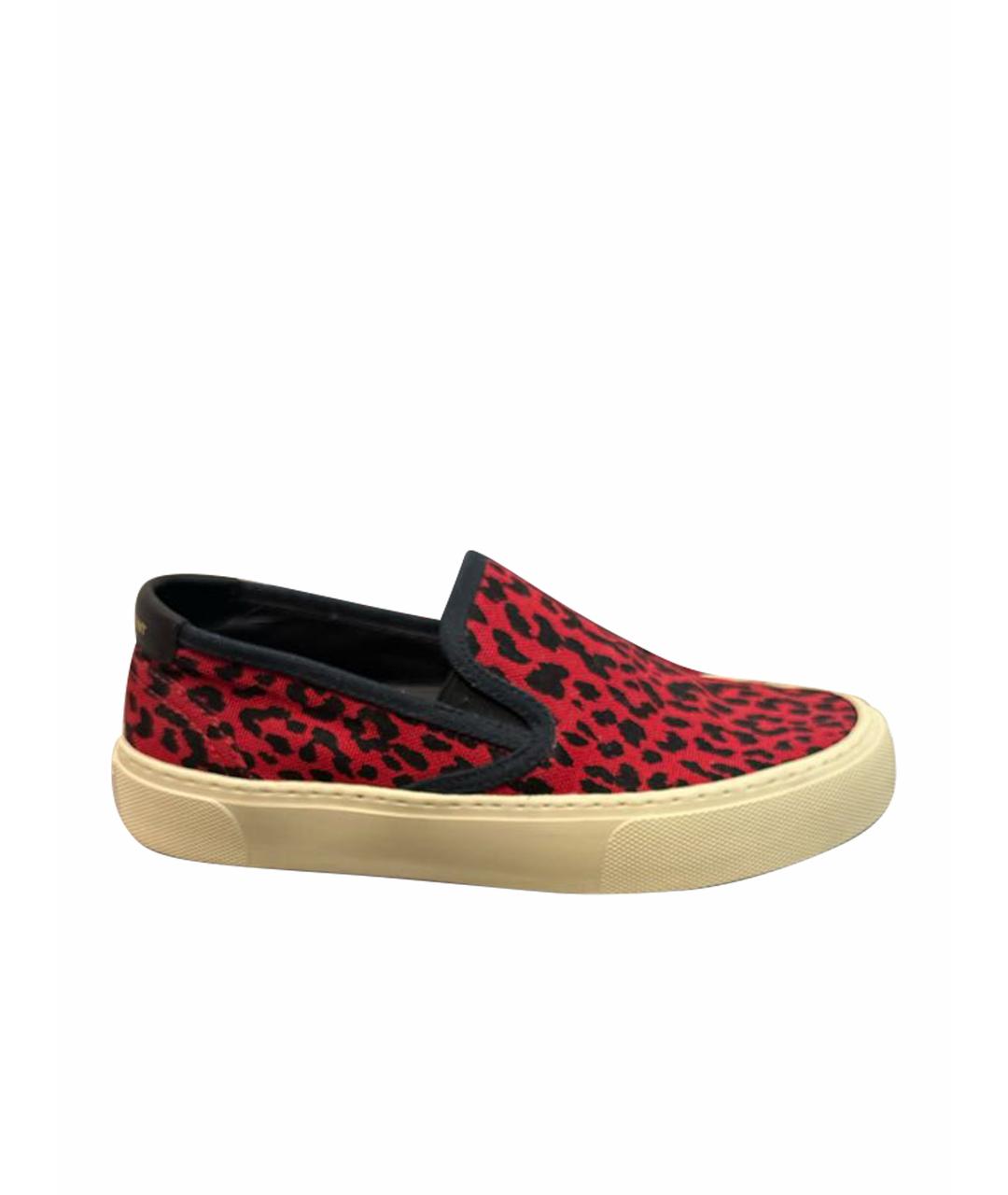 SAINT LAURENT Красные лоферы, фото 1