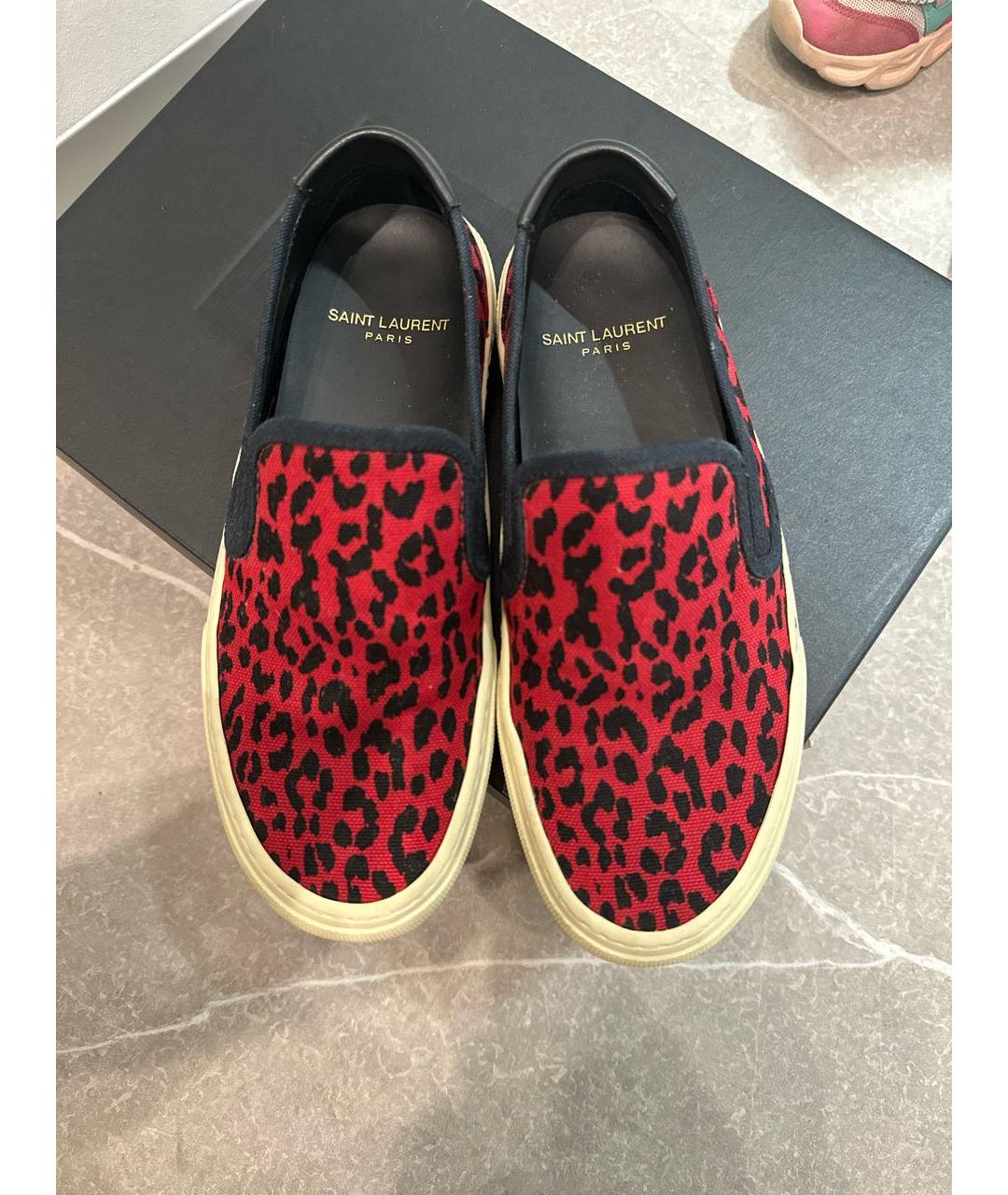 SAINT LAURENT Красные лоферы, фото 5
