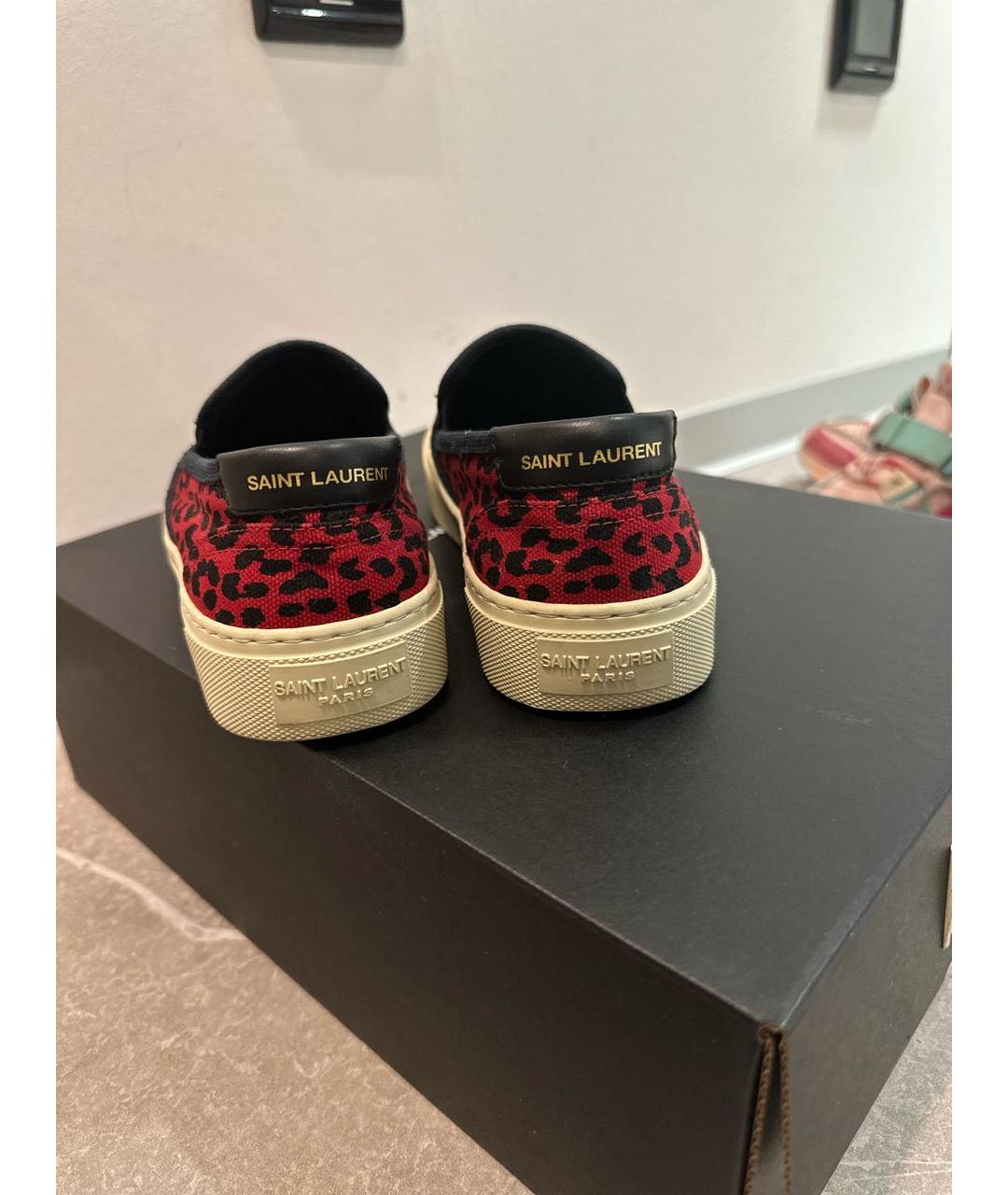 SAINT LAURENT Красные лоферы, фото 4