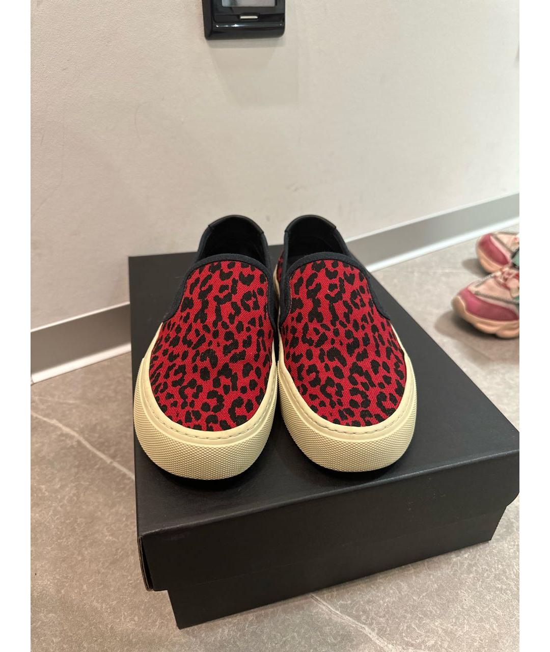 SAINT LAURENT Красные лоферы, фото 2