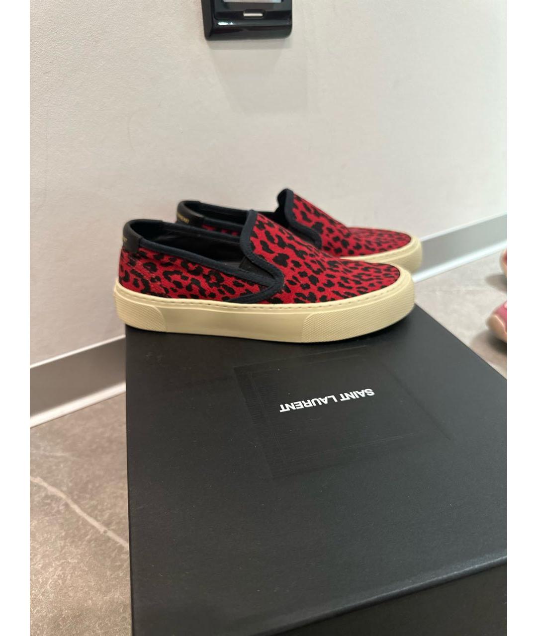 SAINT LAURENT Красные лоферы, фото 6