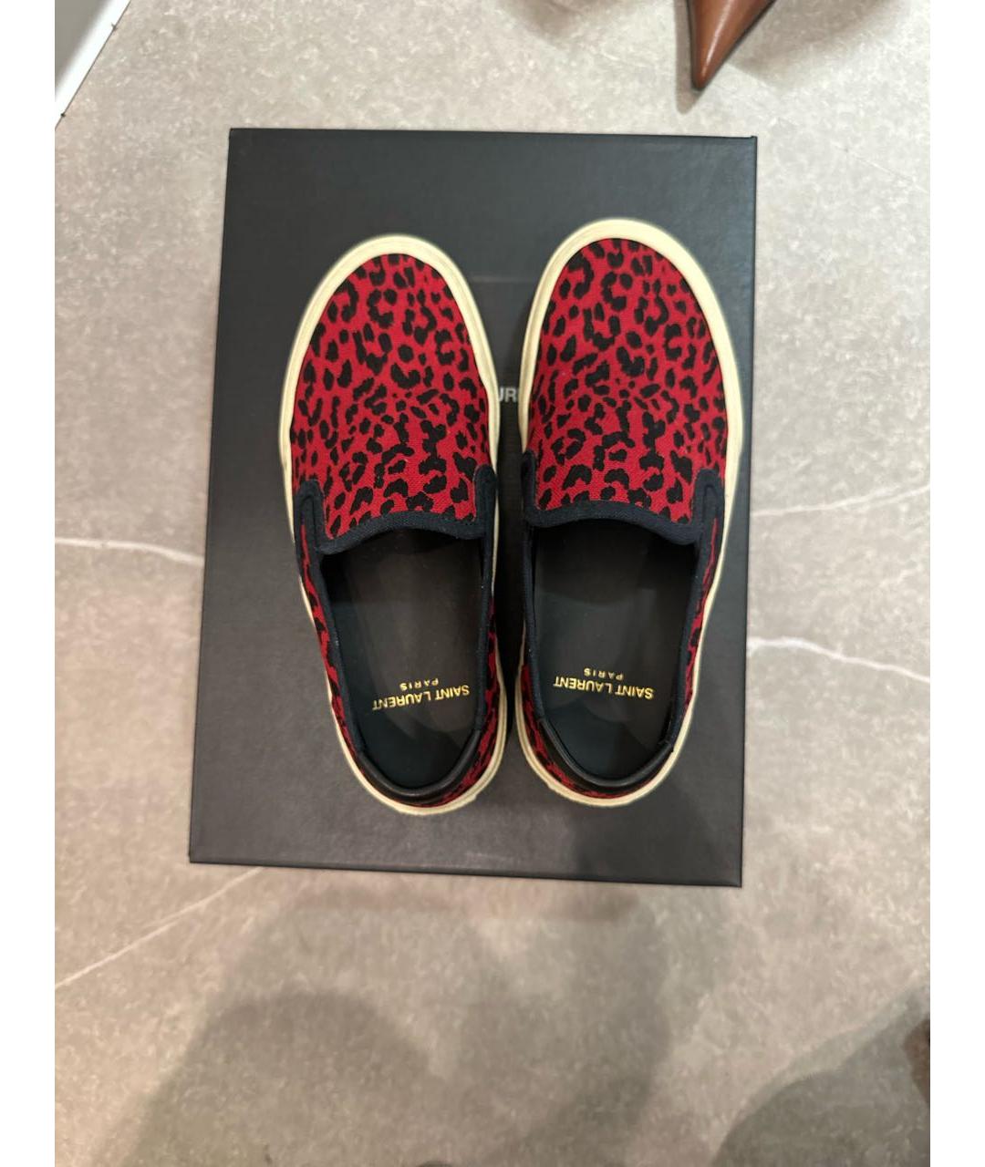 SAINT LAURENT Красные лоферы, фото 3
