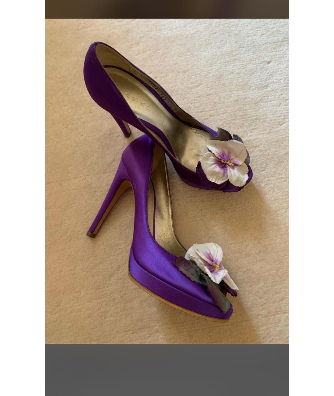 CASADEI Фиолетовые текстильные туфли, фото 5
