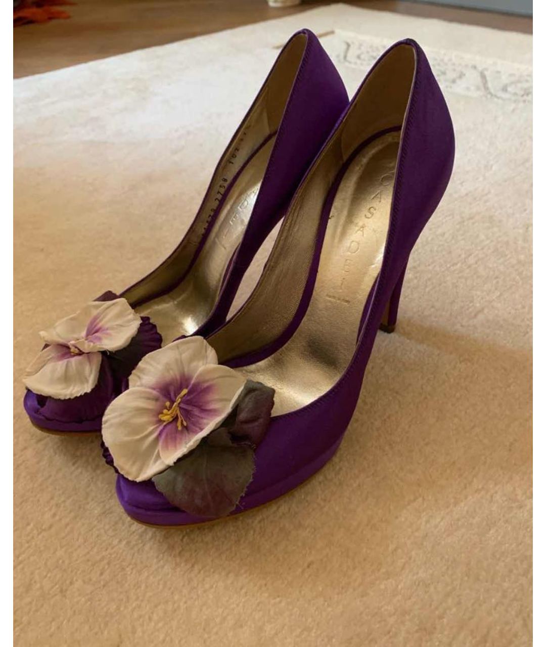 CASADEI Фиолетовые текстильные туфли, фото 3