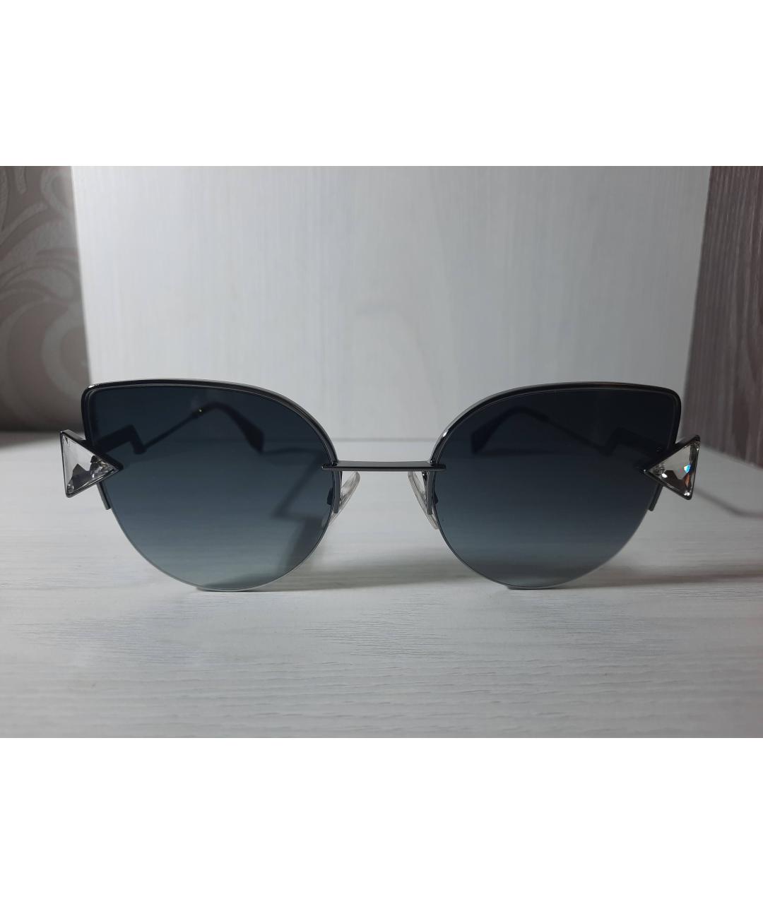 FENDI Черные металлические солнцезащитные очки, фото 9