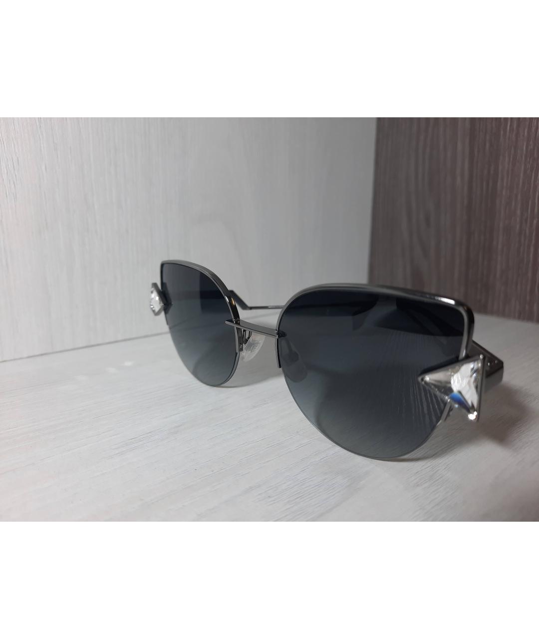 FENDI Черные металлические солнцезащитные очки, фото 6