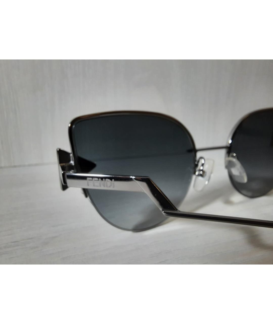 FENDI Черные металлические солнцезащитные очки, фото 5