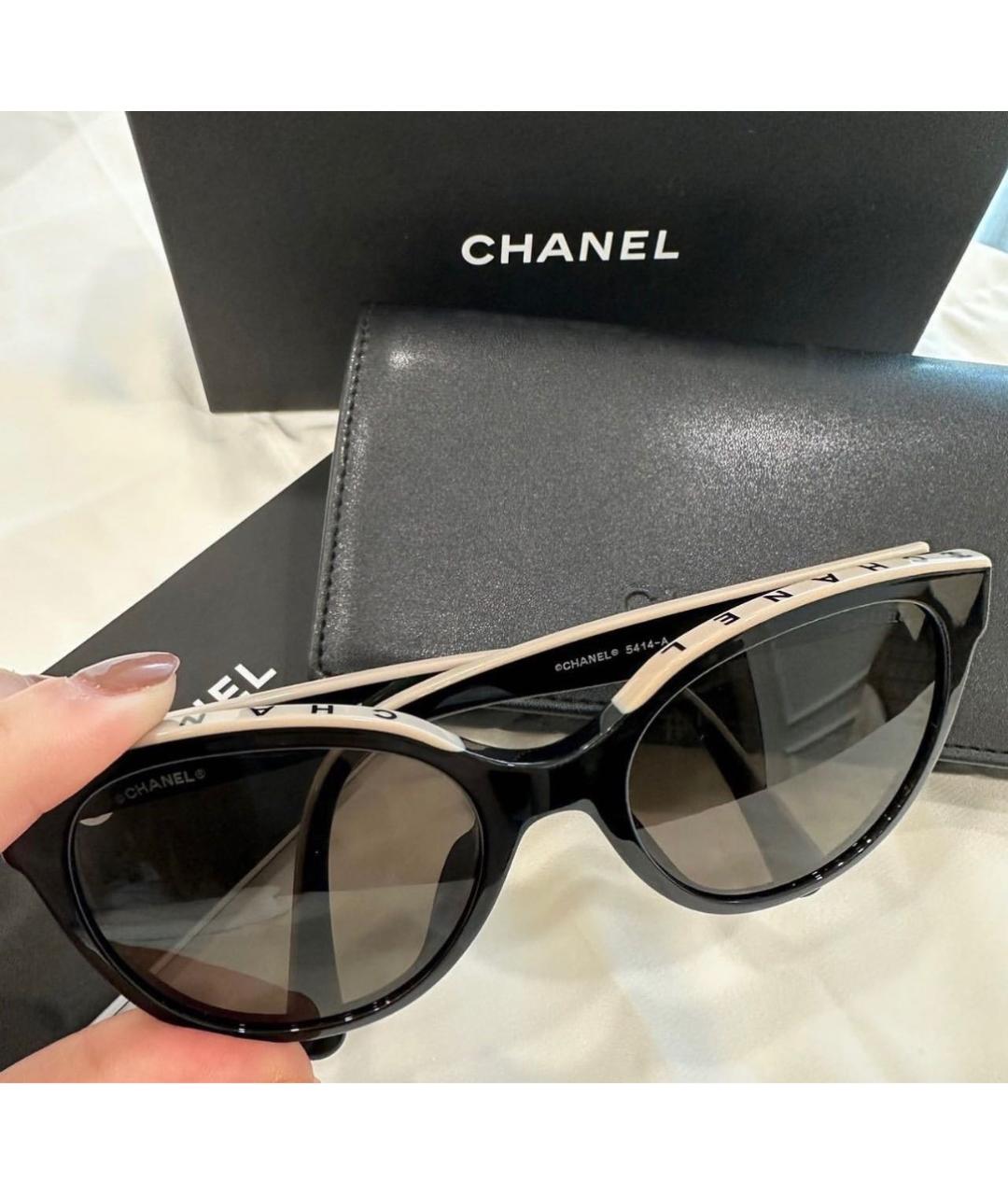 CHANEL Черные пластиковые солнцезащитные очки, фото 2