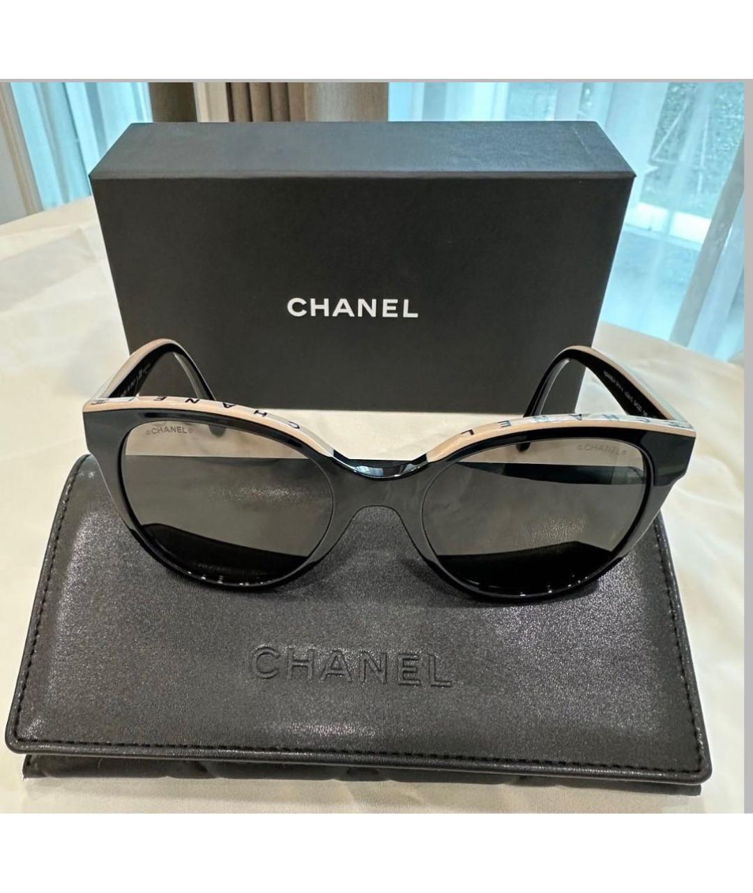 CHANEL Черные пластиковые солнцезащитные очки, фото 5