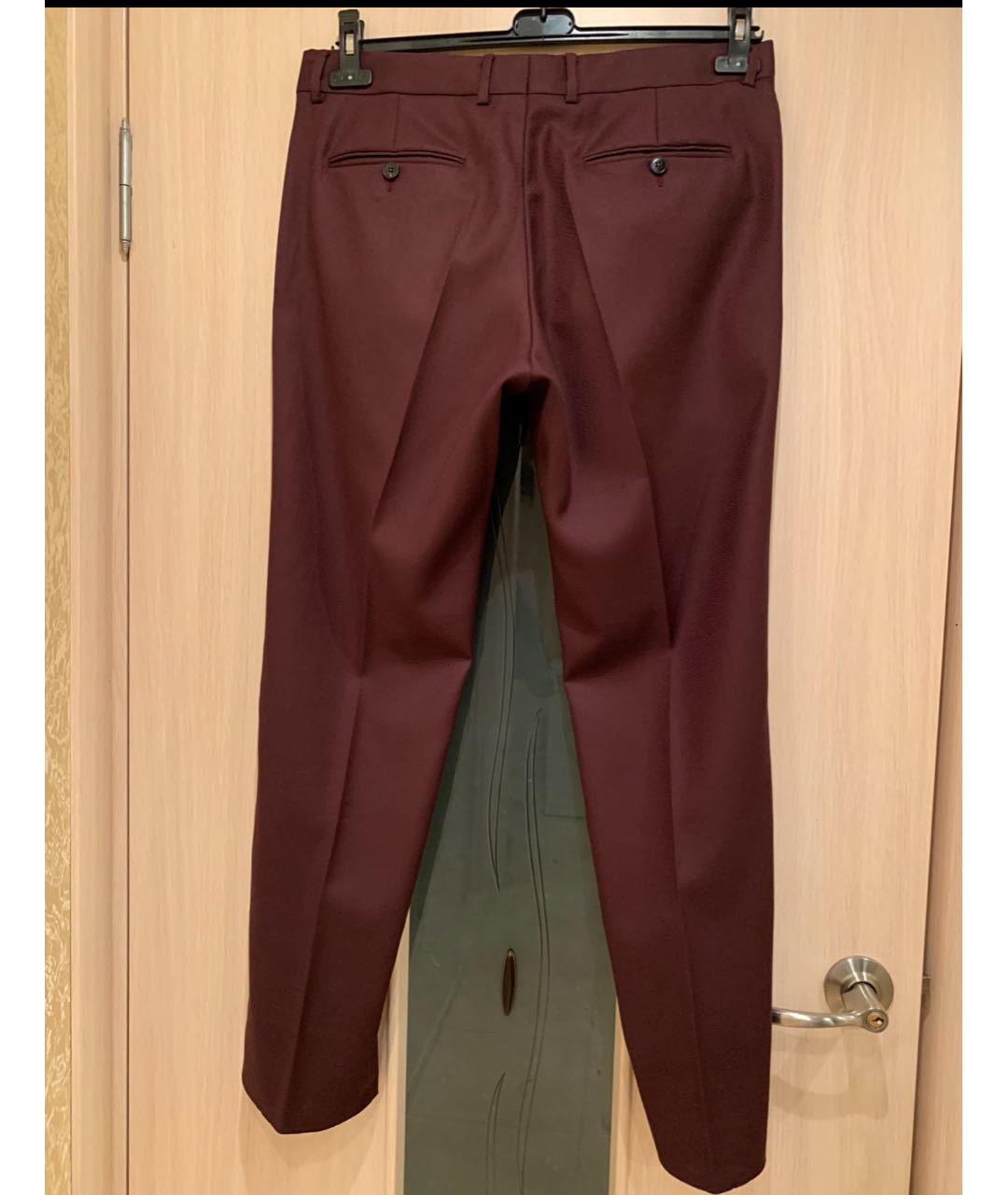 GUCCI Бордовые шерстяные классические брюки, фото 2