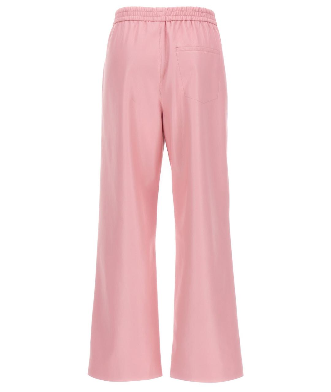 NANUSHKA Розовые полиэстеровые прямые брюки, фото 2