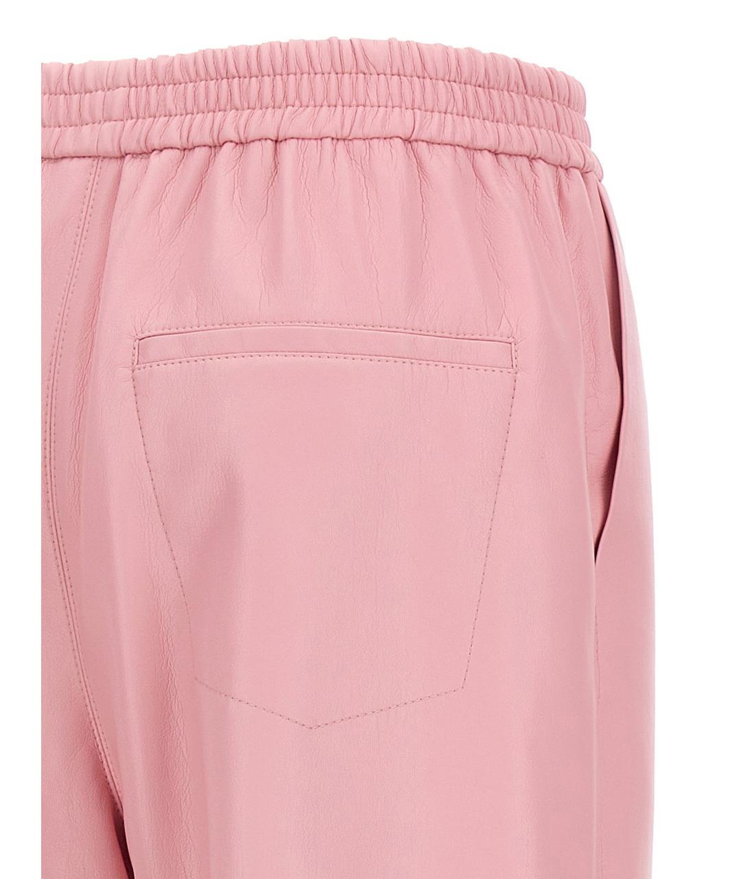 NANUSHKA Розовые полиэстеровые прямые брюки, фото 3