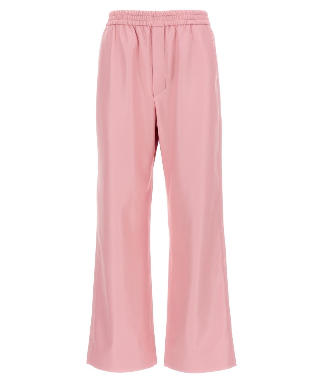 NANUSHKA Розовые полиэстеровые прямые брюки, фото 1
