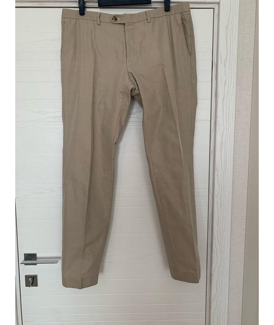 HUGO BOSS Бежевые хлопковые брюки чинос, фото 9