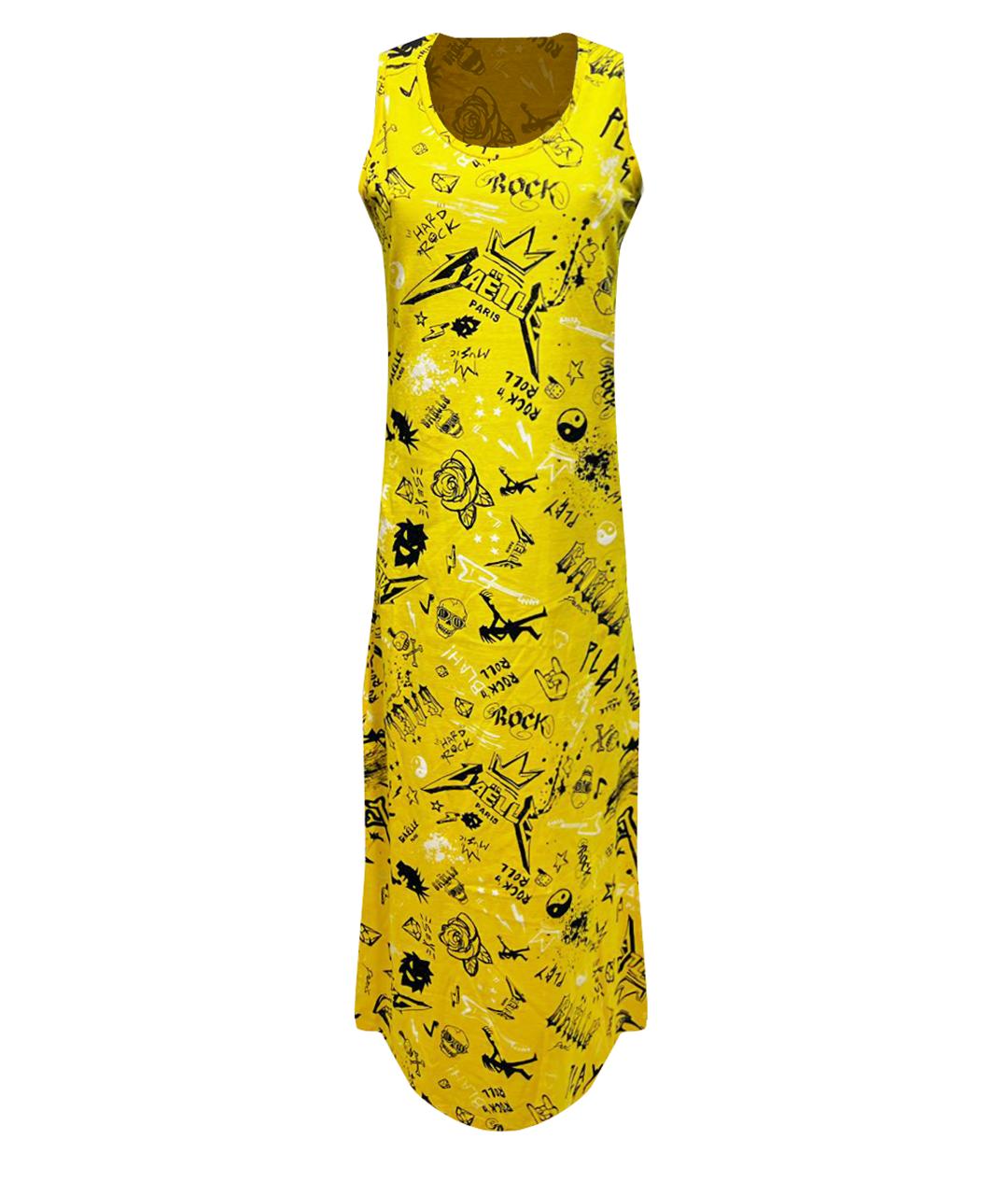 GAELLE BONHEUR Желтое хлопковое повседневное платье, фото 1