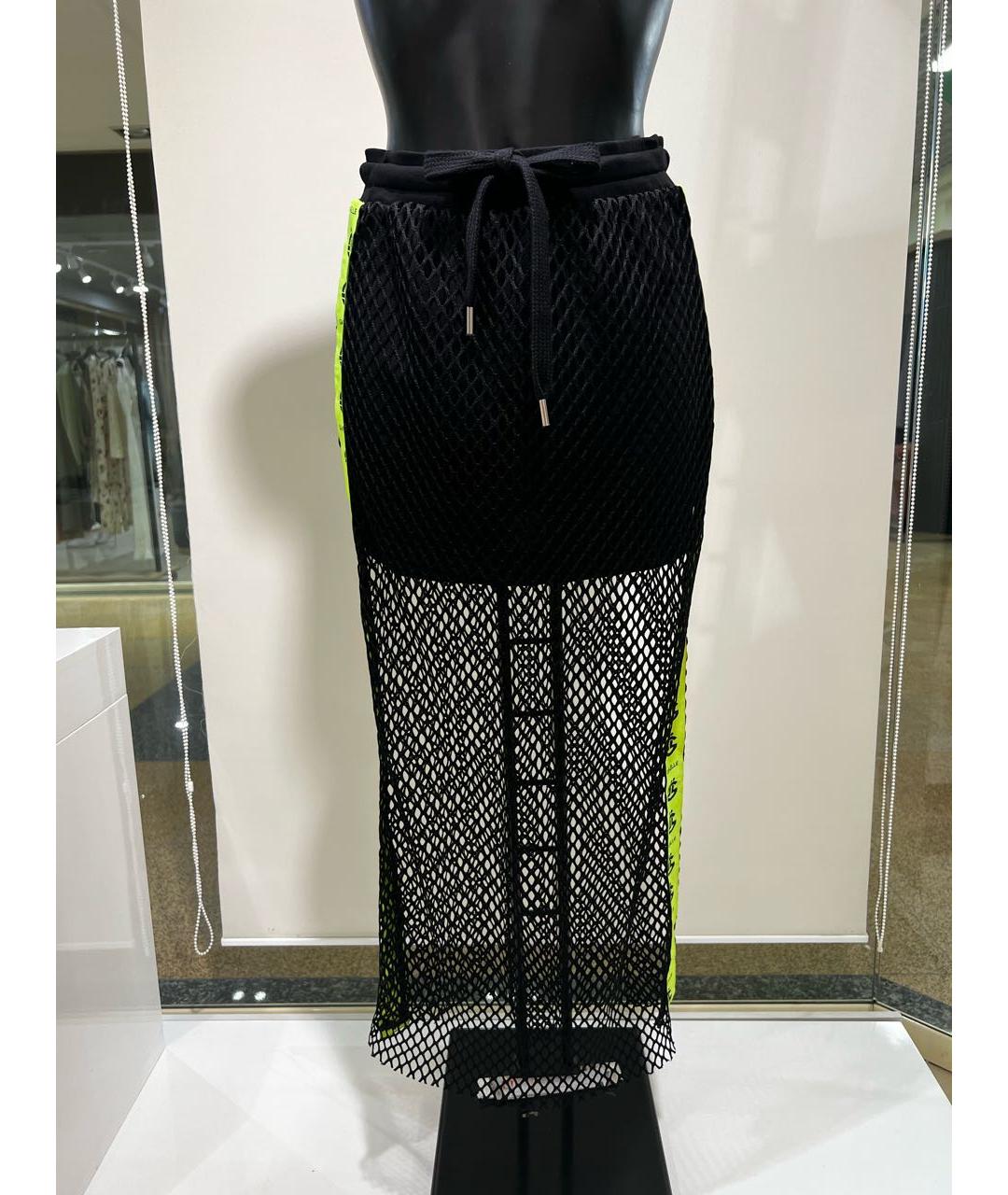 GAELLE BONHEUR Черная сетчатая юбка макси, фото 4