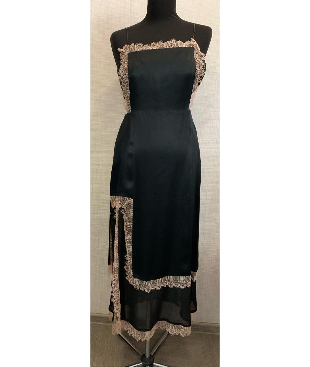 3.1 PHILLIP LIM Черное шифоновое коктейльное платье, фото 7