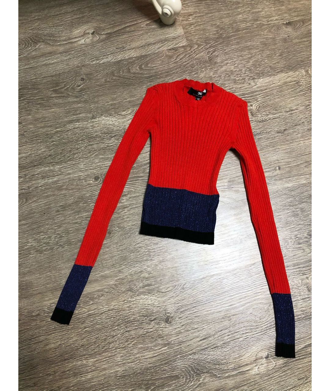 ELISABETTA FRANCHI Красный полиэстеровый джемпер / свитер, фото 7