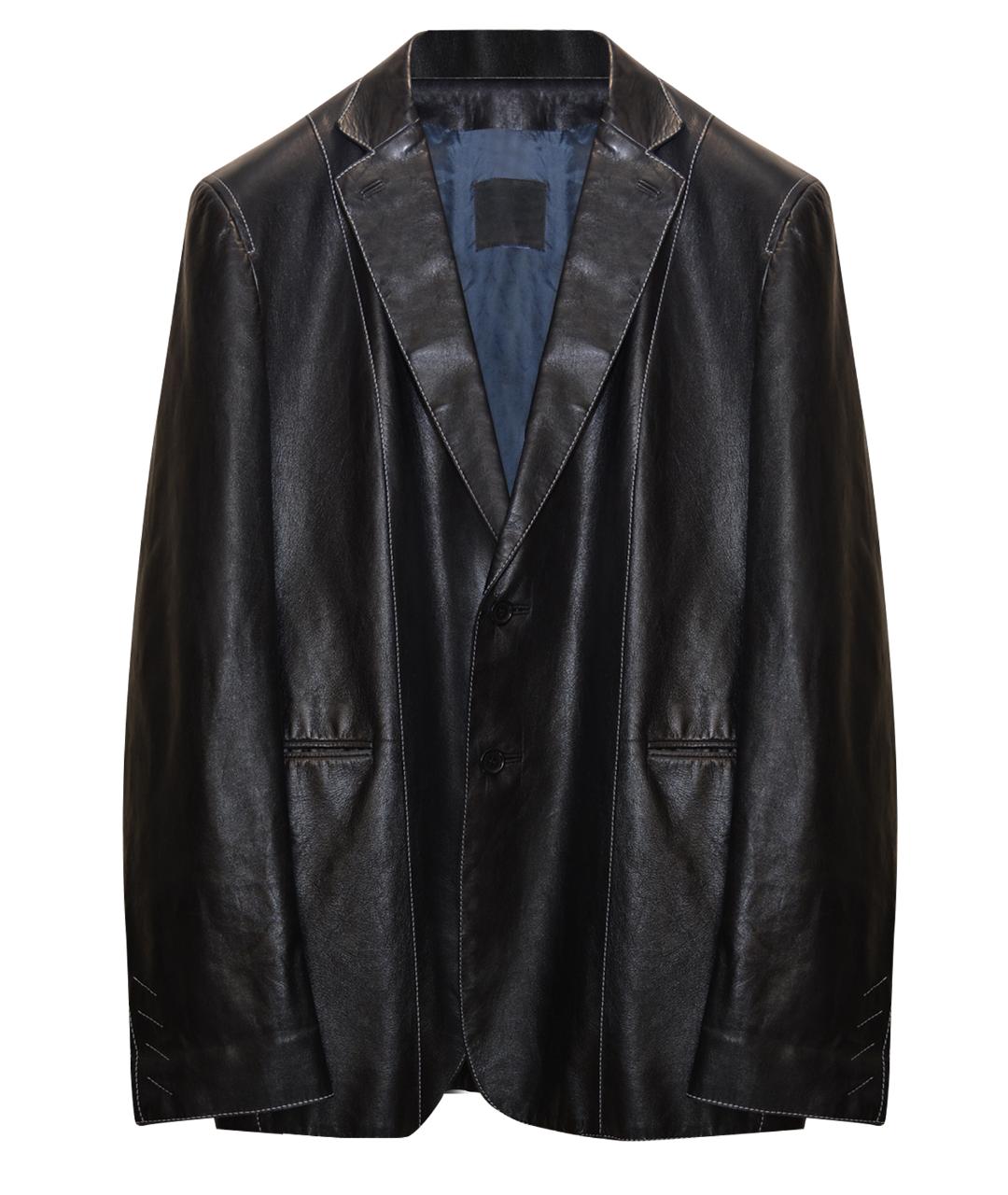 COSTUME NATIONAL Черный кожаный пиджак, фото 1