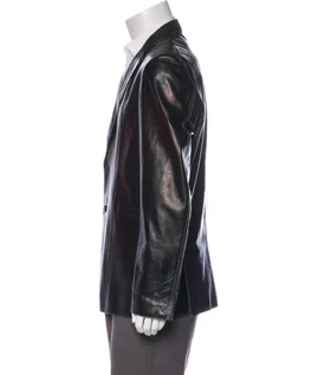 COSTUME NATIONAL Черный кожаный пиджак, фото 7